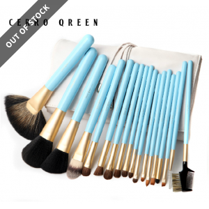 Professional Makeup Brush Set - Sky Blue (18pcs)